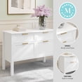 thumbnail image 3 of Martha Stewart Shaker Style Home Office 4 Drawer Lateral File Cabinet in White with Polished Brass Hardware, 3 of 14