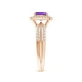 thumbnail image 3 of ANGARA Natural 0.8 Ct. Amethyst with Diamond Halo Ring in 14K Rose Gold for Women (Ring Size: 6), 3 of 9