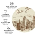 thumbnail image 3 of Fuzoiu New York Print Leather Coasters Set,Drink Coasters Set of 4,for Tabletop Protection, Durable PVC Coasters,Home Décor and Housewarming Gift-Round Shape, 3 of 6
