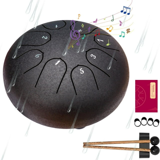 IMENGL Rain Drum For Outside Garden Drum For Rain Outdoor Drum Rain Chime Rain Drum For Garden Instrument Drum 6 Inches 8 Notes Rain Drum Outdoor Baby Musical Instruments,Baby Puzzles with Music,Bir