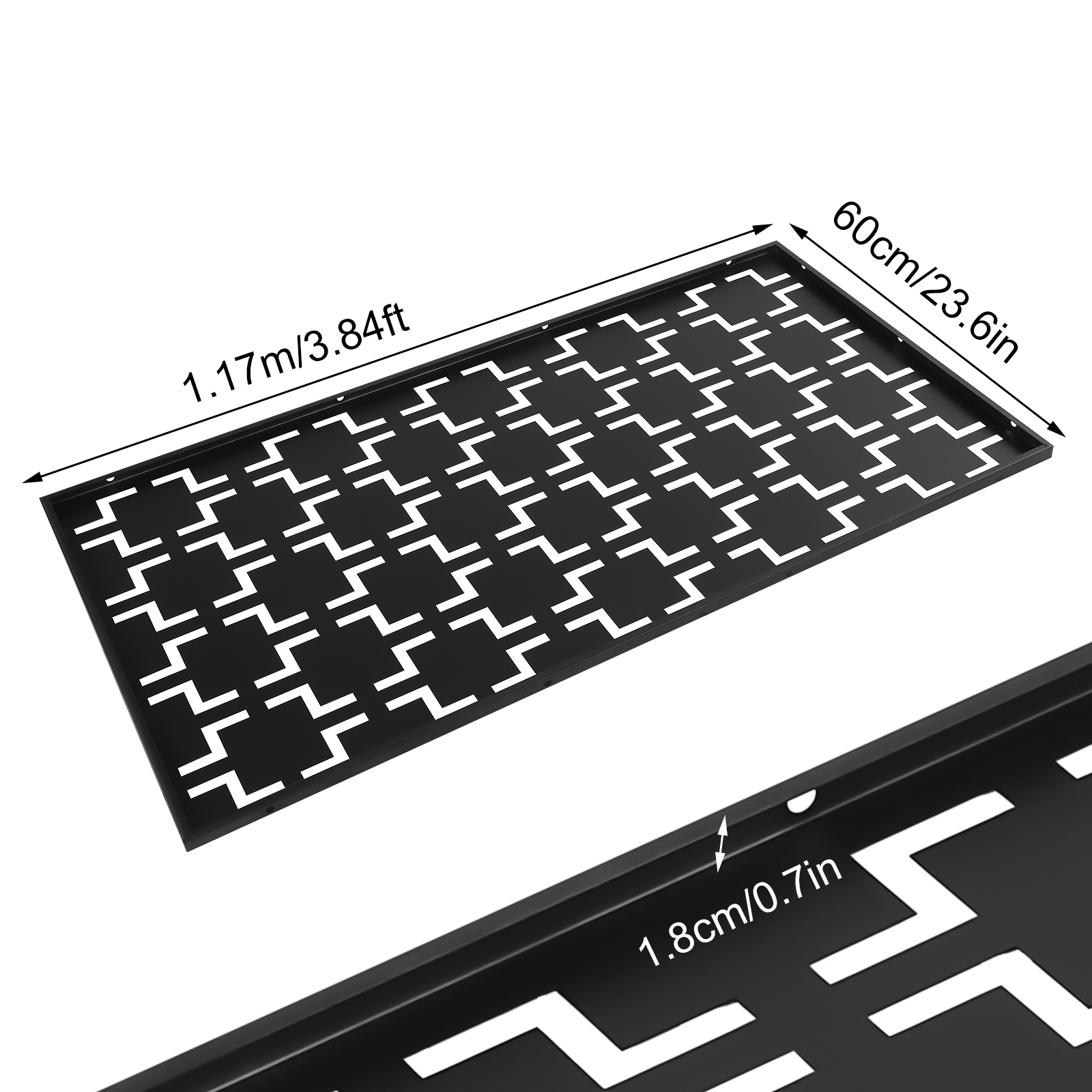 Black Steel Laser-Cut Decorative Privacy Screen Panel 60x117cm Fence for Yard, Pet Containment, View Blocking