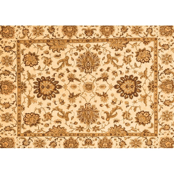 Ahgly Company Indoor Rectangle Abstract Orange Modern Area Rugs, 5' x 8'