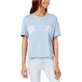 thumbnail image 1 of Carbon Copy Womens Embroidered Basic T-Shirt, Blue, Small, 1 of 1