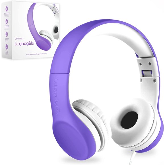 LilGadgets Connect+ Premium Kids Headphones with Microphone, Headphones for Kids for School - Foldable Toddler