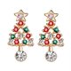 thumbnail image 4 of Pendientes de ciervo y muñeco de nieve de peluche de Papá Noel Pendientes con diamantes Pendientes de árbol de Navidad Regalos navideños Papá Noel de peluche, 4 of 4
