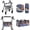 American Flag Eagle, variant on TSOVTHRID Gray Golden Marble Pattern Mobility Scooter Accessories Sets, Anti Slip Rollator Seat and Back Rest Covers Easy to Install Underseat Pouch Storage Pocket