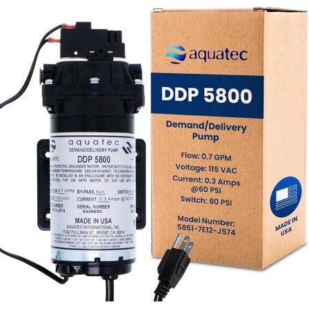 Aquatec DDP 5800 RO Pump Demand Delivery , 0.7 GPM, 3/8 QC, 120V, Made in USA