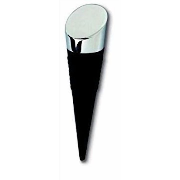 Bouchon de Bouteille en Caoutchouc Flexible Zocco, Corps Noir et Dessus Chromé