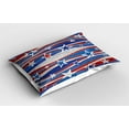 thumbnail image 2 of Ambesonne United States Pillow Sham 2 Pack, Abstract USA Flag, 36"x20", Red Blue and White, 2 of 3