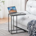 thumbnail image 2 of Ktaxon C Shaped End Table, Sofa Side Table for Living Room, Couch and Recliner Snack Table for Bedroom, Grey, 2 of 10