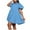 Sky Blue, variant on Ayolanni Beach Dresses for Women Knee-Length Black Plus Size Short Sleeve Solid Flutter Shirt Dresses Girl Dresses L