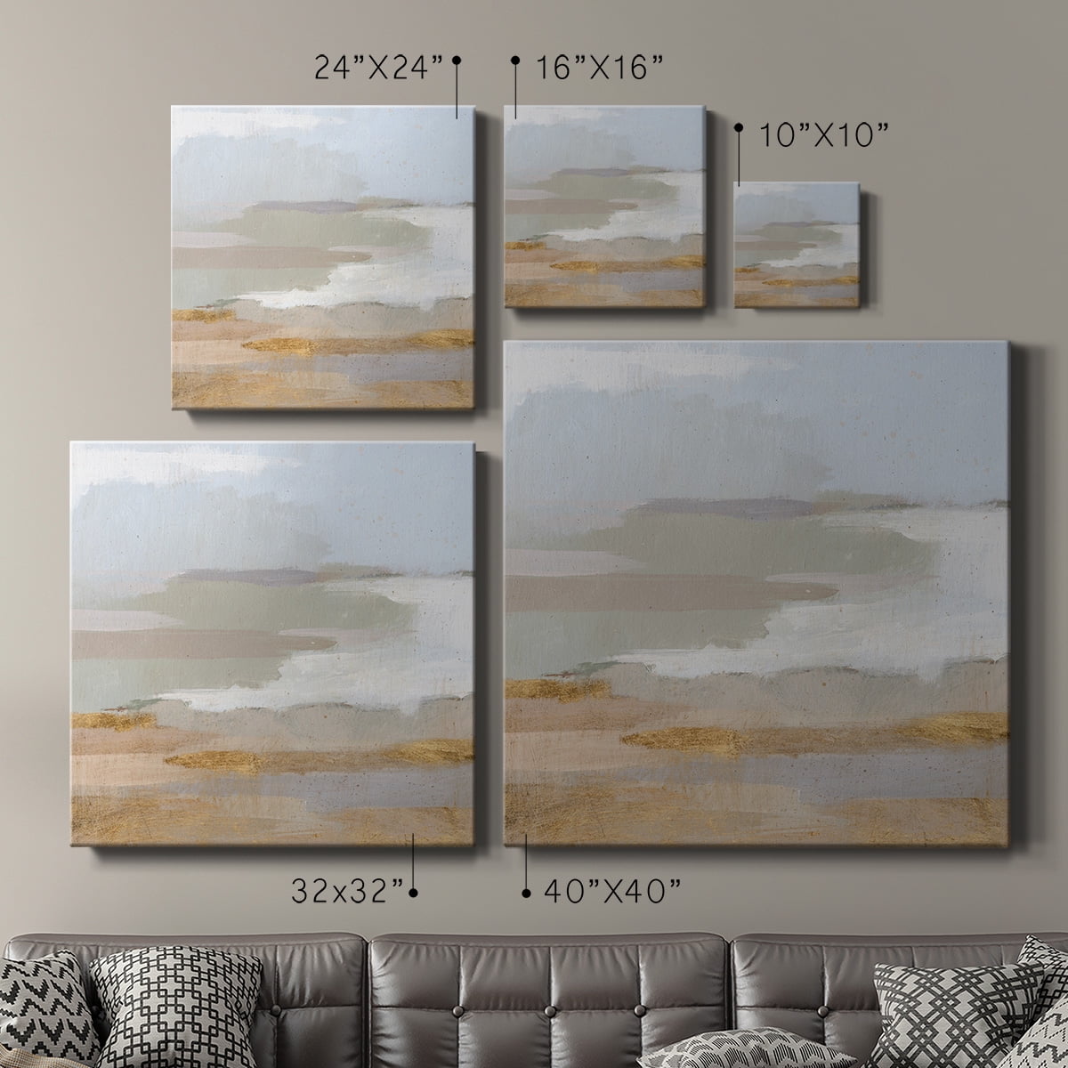 Wexford Home Abstract Coastland III-Premium Gallery Wrapped Canvas, 16" x 16" - Ready to Hang