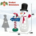 thumbnail image 4 of Costway 6 FT Inflatable Snowman & Penguin Guidepost Christmas Decoration with Snowflake, 4 of 10