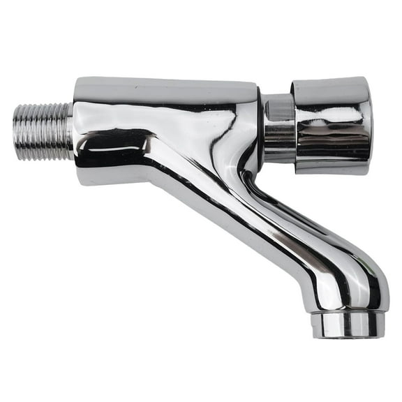 Water Saving Time Delay Faucet,Single Handle Metering Faucet,Public Ktchen Bathroom Chrome Plated Self Closing Basin Sink Tap,Water Saver Faucet for Home or Outdoor Single Cold,1 PC(Silver)