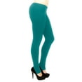 thumbnail image 2 of Vivian's Fashions Long Leggings - Cotton/Stirrup, Misses Size (Teal, 2X), 2 of 3