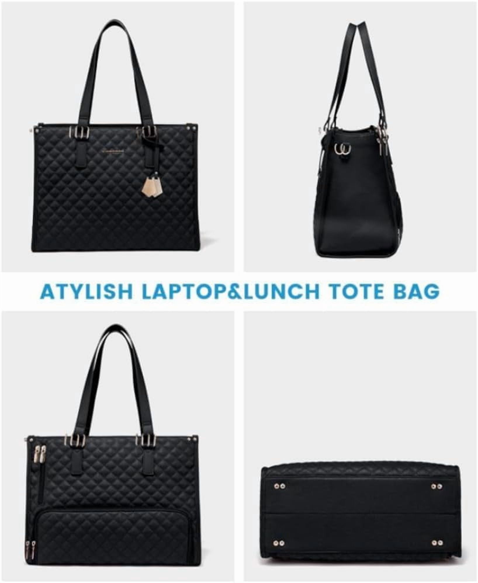 2 in 1 Tote Bag Lunch Bag Combo, 2 in 1 Lunch Tote Bag for Women, 15.6 Inch Tote Bag With Lunch Compartment, Tote for Laptop Bag Storage Pocket, Office Business Travel