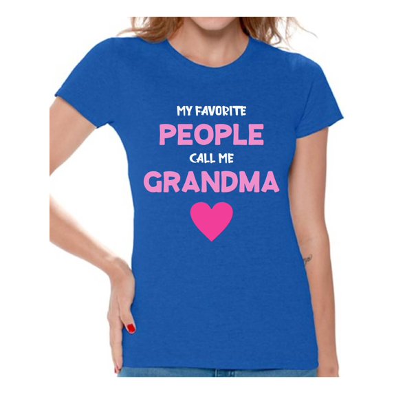 Christmas Gifts for Grandma - Grandmom Ladies Shirt - Birthday Gifts Granny Women T-Shirt - My Favorite People Call Me Grandma Tee for Her Merry Xmas Shirts