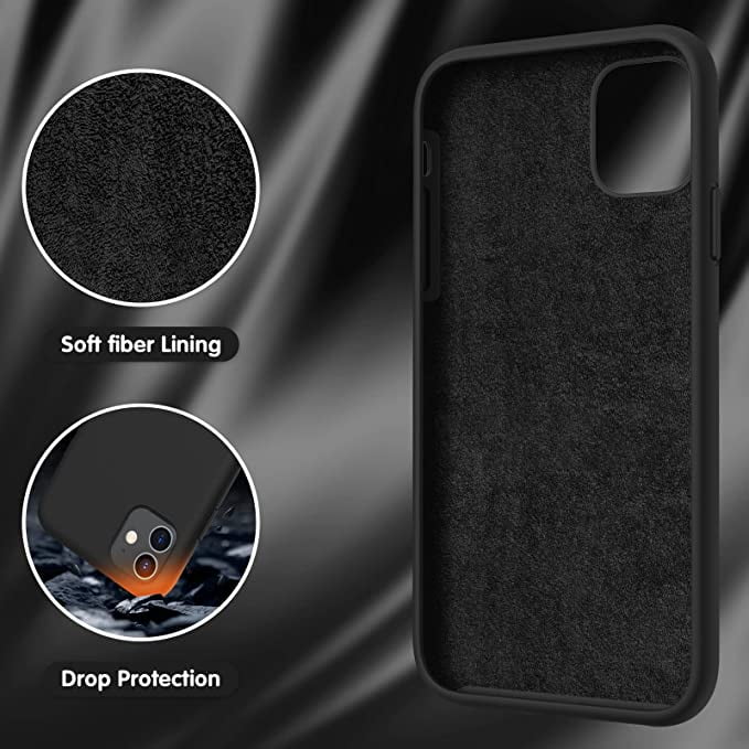 Designed For Iphone 11 Silicone Case, Protection Shockproof Dropproof  Dustproof Anti-Scratch Phone Case Cover For Iphone 11, Black - Walmart.Com