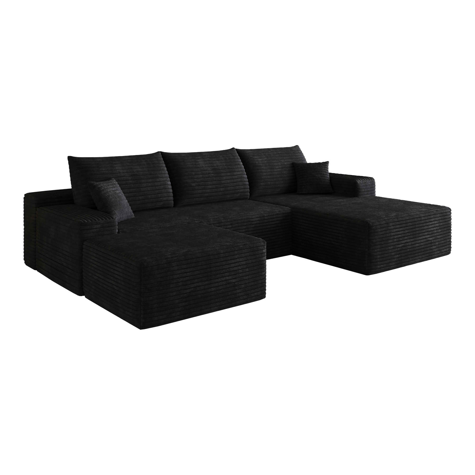 MAYEERTY 107 Inch L‑Shape Cloud Sectional Couch with Chaise, Modern Modular Deep‑Seat Sofa, Plush Corduroy Upholstered Couch, No Assembly Required for Living Room Bedroom Apartment