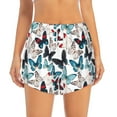 thumbnail image 2 of Goofa Butterfly Printed Women 2 in 1 Running Shorts,Quick Dry Athletic Workout Shorts,High Waisted Athletic Shorts with Liner Pockets-Small, 2 of 9