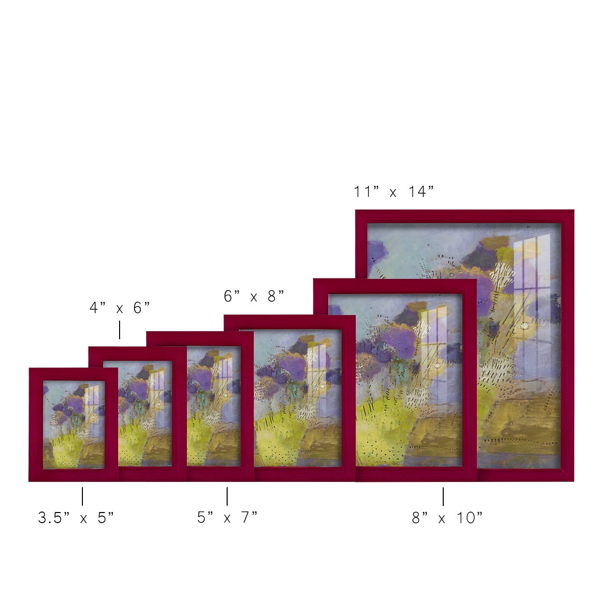 Blumen I -Framed Print w/glass-Cherry Red