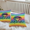 thumbnail image 5 of LOVE IS Outdoor Pillow Covers Pack of 2 LOVE Colored Lips Rainbow Gradient Waterproof Throw Pillow Covers Decorative Cushion Cases for Patio Garden Tent Balcony Couch 24x24 inch, 5 of 8