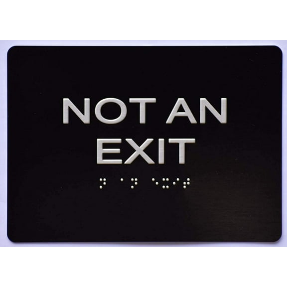 NOT an EXIT Sign Black (Aluminium, Black/Silver,Size 5x7) The Sensation line