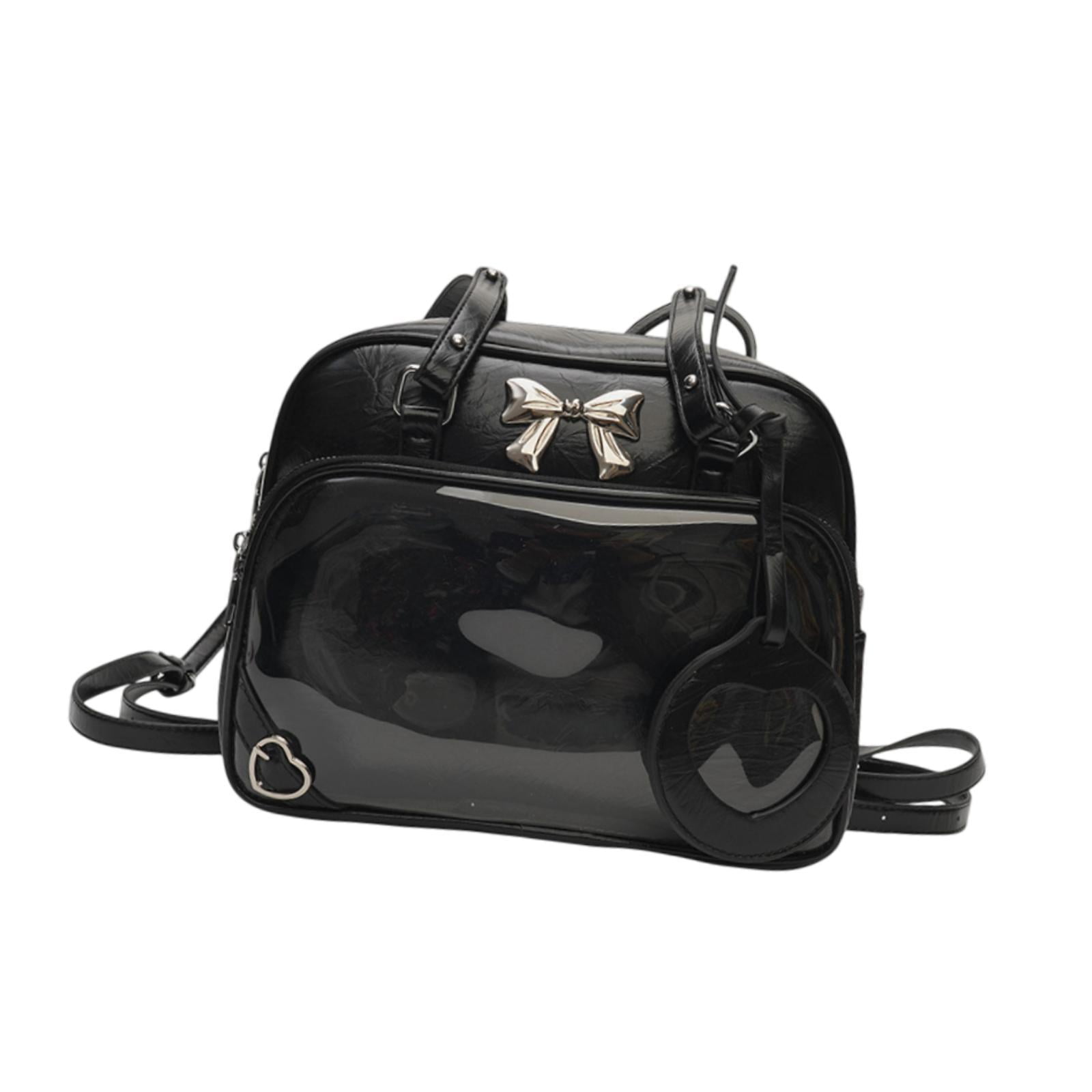 Wxqbjtam Ita Bag Clear Window DIY Cute Women Backpack for Cosplay Party Supplies Shopping Black
