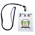thumbnail image 1 of 10 Pack Premium Vertical 3X4 Badge Holders (3" X 4" Portrait Insert) with Lanyards by Specialist ID (Navy Blue), 1 of 4