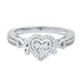 thumbnail image 3 of Dazzlingrock Collection Round White Diamond 3 Stone Framed Heart Ring for Women (0.18 ctw, Color I-J, Clarity I2-I3) in 925 Sterling Silver, Size 9, 3 of 5