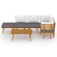 thumbnail image 3 of vidaXL 6 Piece Patio Lounge Set with Cushions Solid Acacia Wood, 3 of 11