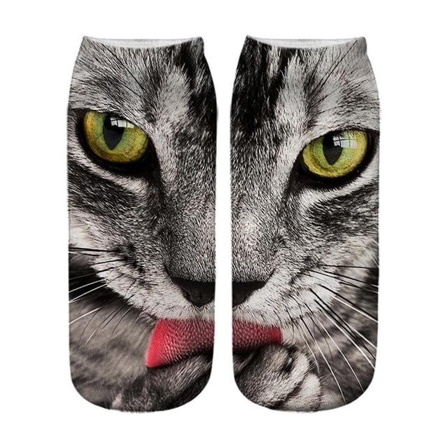 Face Print Socks Unisex Mid-calf Cotton Blend Soft Breathable Everyday Wear Gift Pair