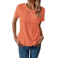 thumbnail image 4 of STARVNC Women Crew Neck Short Sleeve Lace Blouse, 4 of 7