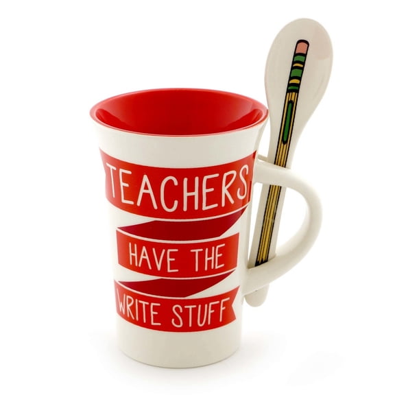 TEACHER MUG WITH SPOON by Our Name is Mud