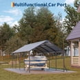 thumbnail image 6 of Riedhoff Metal Carport with Vertical Roof, 11 x 20 x 9 ft, Heavy Duty Steel, Gray, 6 of 8