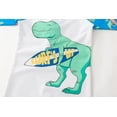 thumbnail image 4 of stylesilove Toddler Kid Boys Dino Print One-Piece Short Sleeve Zipper Rash Guard & Hat 2pcs Swimsuit Pool Beach Bathing Suit (6T) White, 4 of 8