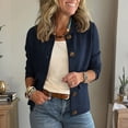 thumbnail image 2 of CIENVNSTG Cardigan Sweaters for Women Knit Button Down Jacket Long Sleeve Sweater Blazer Casual Cardigan Coats with Pockets Navy M, 2 of 6