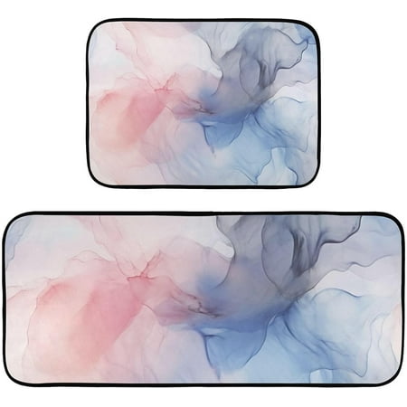 

BESTKITTY [2 PCS Marble Anti Fatigue Mats for Kitchen Floor Non-Slip Waterpoof Kitchen Rugs Soft and Cushioned Kitchen Mats for Standing Floor Office Laundry Sink