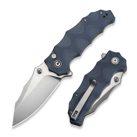 CIVIVI Natterjack Pocket Folding Knife with 3.19 14C28N Blade and Milled Neutral Blue G10 Handle C24028-2