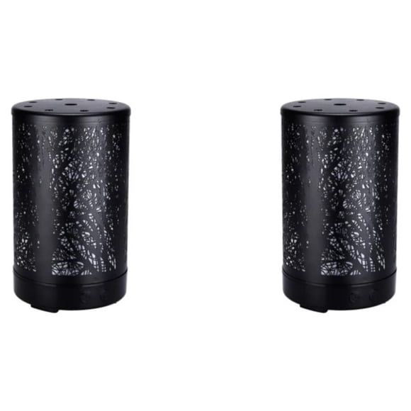 Yuarrent Difusor de aceite con características multifuncionales y opciones de color de 7 LED Ampliamente aromaterapia Aceite esencial Base fondo negro estándar de Europa 2Conjunto