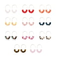 thumbnail image 4 of Pendientes colgantes multicolor liso semicírculo acrílico mujer pendiente regalo de aniversario elegante gancho para la oreja boda playa blanco Ropa, zapatos y accesorios Miscelánea Púrpura claro Qarigey AP010380-11, 4 of 6