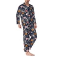 thumbnail image 2 of Naloa Hawaiian Style Men’s Pajamas Set - Long Sleeve Button Down Sleep Shirt and Pajama Bottoms Sleepwear Set-X-Large, 2 of 7
