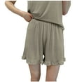 thumbnail image 2 of Besolor Womens Summer Pajama Shorts Casual Soft Elastic Waist Ruffle Hem Sleep Shorts Comfy Pj Bottoms Sleepwear, 2 of 4