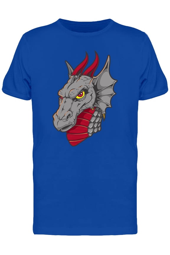 Grunge Retro Gray & Red Dragon T-Shirt Men -Image by Shutterstock, Male Small