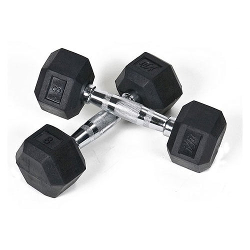 JFit Rubber Coated Hex Dumbbells 8 lb. Pair