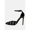 thumbnail image 4 of NOBLES Black Rhinestone Patterned Stiletto Sandals, 4 of 6