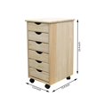 thumbnail image 4 of Pemberly Row Modern Solid Wood 6-Drawers Roll Utility Cart in Unfinished, 4 of 8