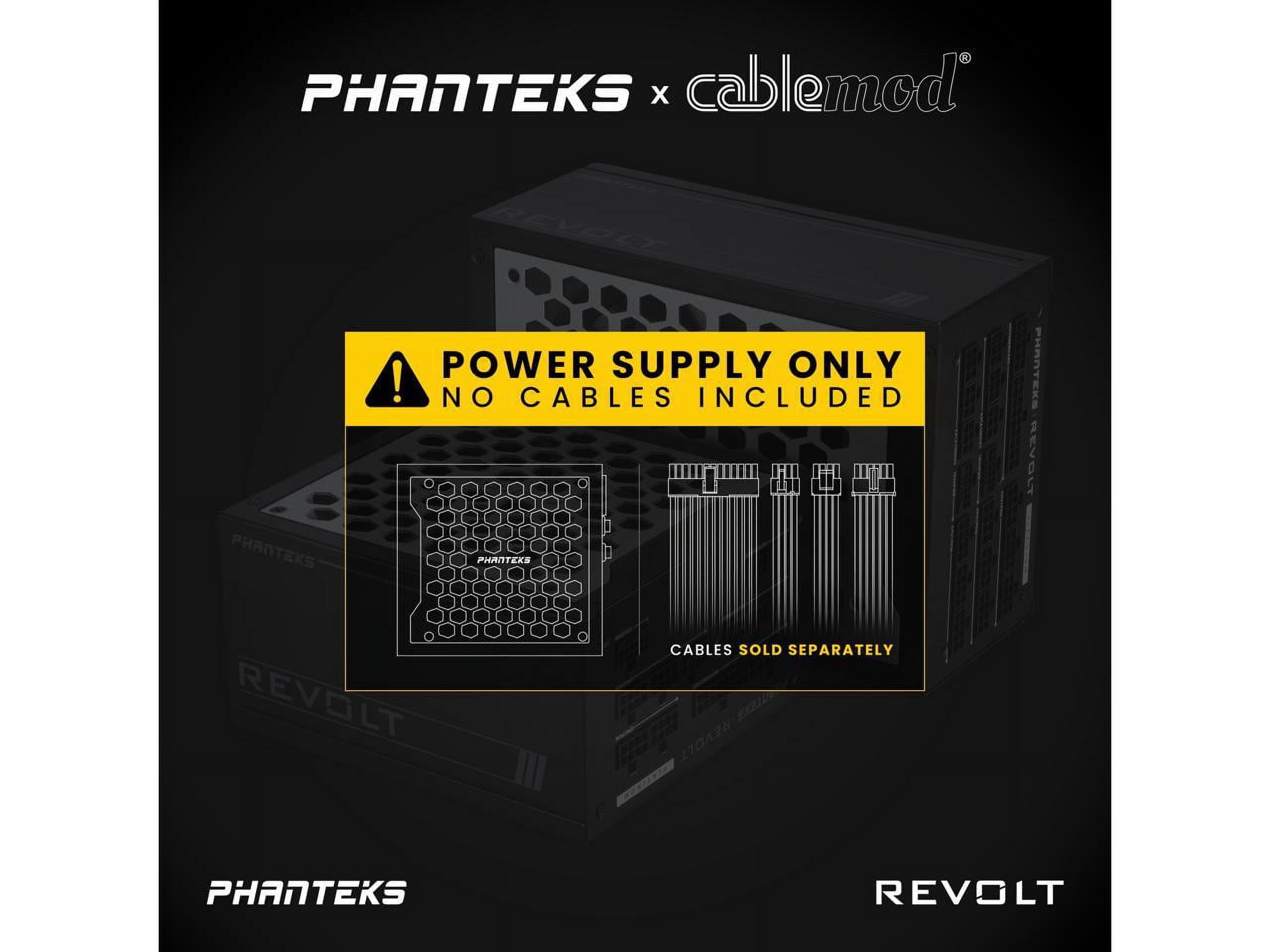 Phanteks Revolt 1200W 80PLUS Platinum, ATX 3.0, PCIe 5.0, Fully Modular, Cable-less, Power Supply Unit Only (cables sold separately), Black