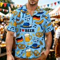 thumbnail image 2 of XIAOCHA Men's German Flag Print Button Down Shirt Graphic Short Sleeve Oktoberfest Top, 2 of 4