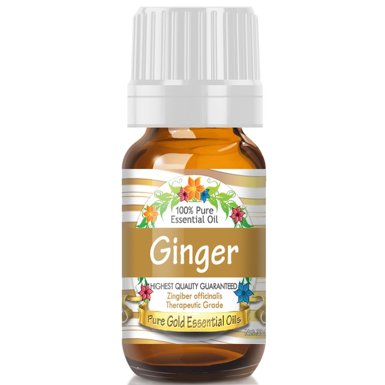Pure Gold Ginger Essential Oil, 100 Natural & Undiluted, 10ml